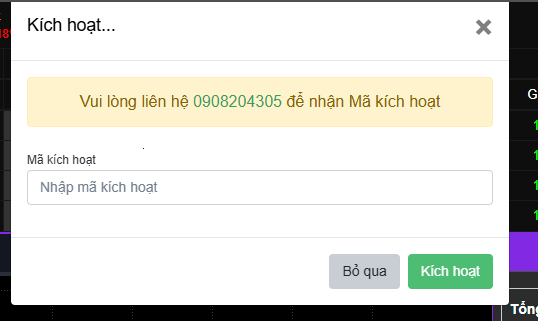 Nhập mã kích hoạt