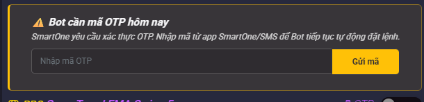 Nhập mã OTP vào Tổ Bot