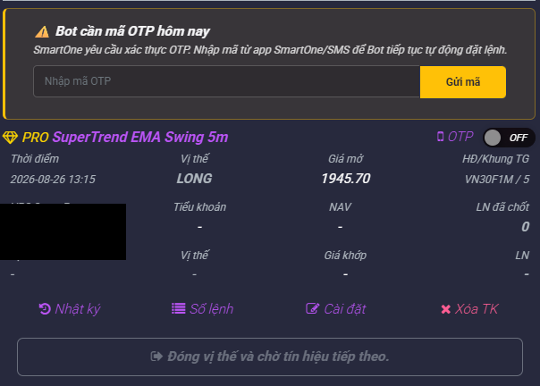 Nút OTP trên Tổ Bot